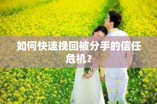 如何快速挽回被分手的信任危机？