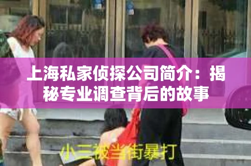 上海私家侦探公司简介:揭秘专业调查背后的故事 上海私家侦探公司简介:揭秘专业调查背后的故事