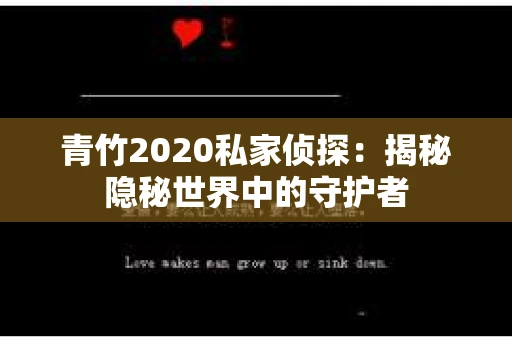 青竹2020私家侦探：揭秘隐秘世界中的守护者