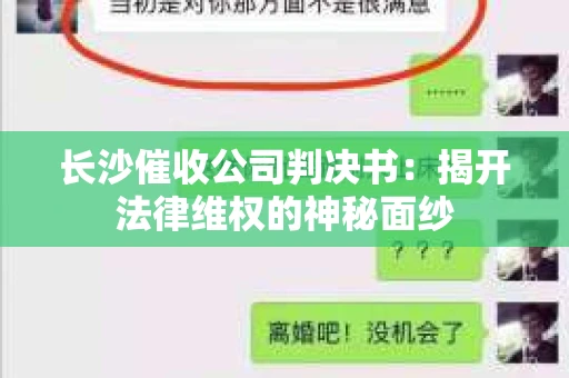 长沙催收公司判决书：揭开法律维权的神秘面纱