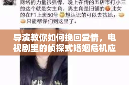 导演教你如何挽回爱情，电视剧里的侦探式婚姻危机应对法