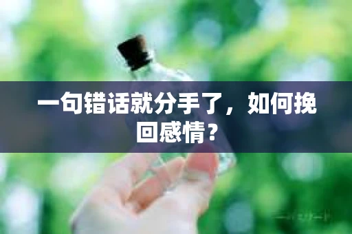 一句错话就分手了，如何挽回感情？
